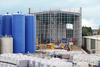 Fully automated high bay warehouse under construction